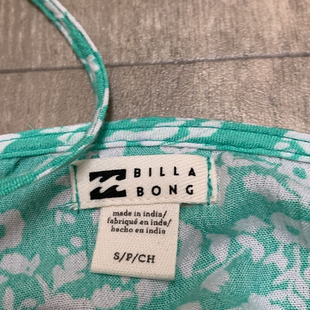 Billabong Teal Floral Mini Dress - Picture 4 of 5